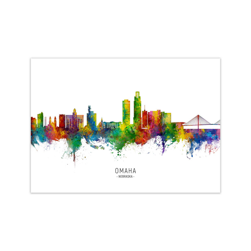 Omaha Nebraska Skyline Art Print by Michael Tompsett Print Only