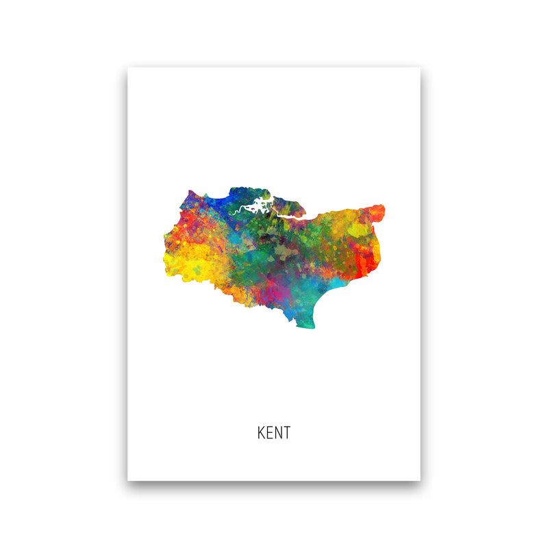 Kent Watercolour Map Art Print by Michael Tompsett Print Only