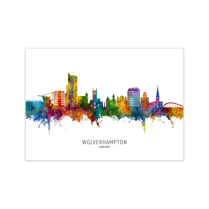 Wolverhampton England Skyline Art Print by Michael Tompsett Print Only