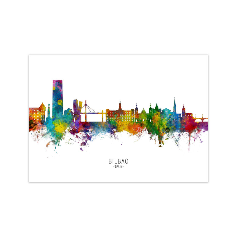Bilbao Spain Skyline Art Print by Michael Tompsett Print Only
