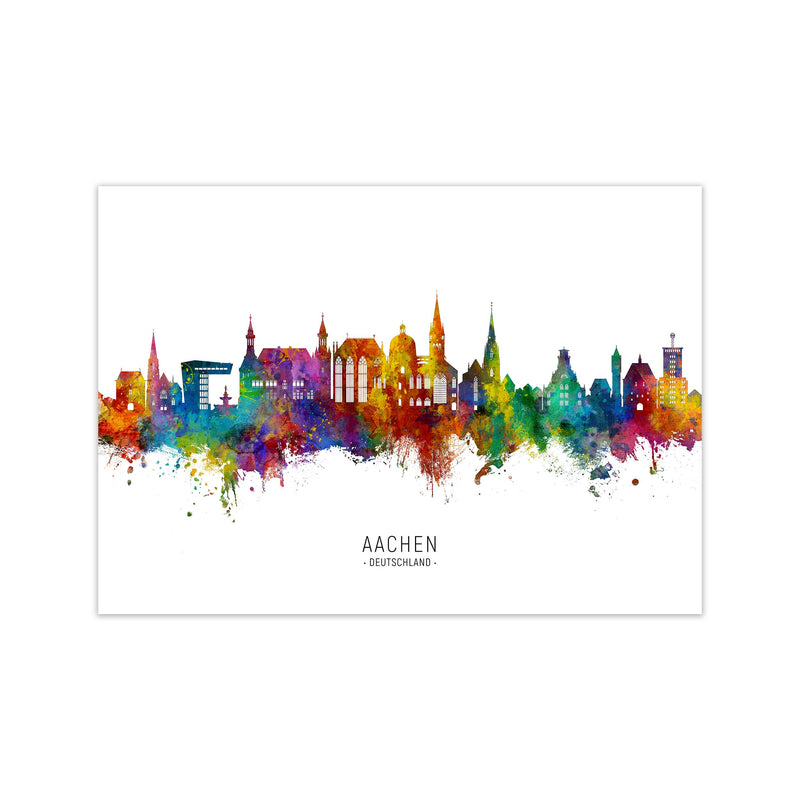 Aachen Deutschland Skyline Art Print by Michael Tompsett Print Only