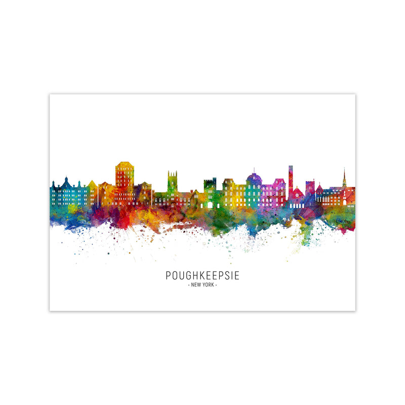 Poughkeepsie New York Skyline Art Print by Michael Tompsett Print Only