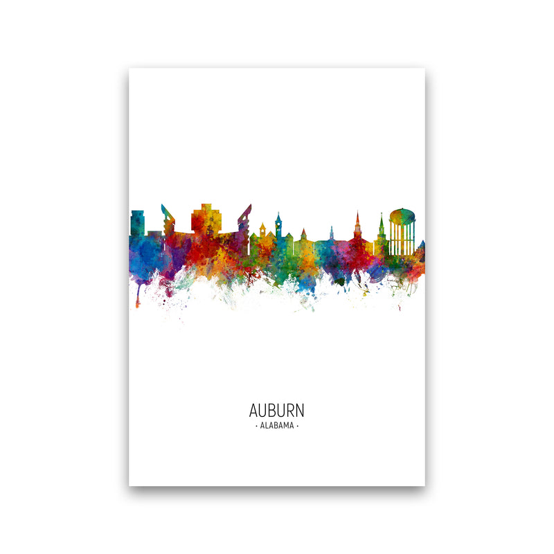 Auburn Alabama Skyline Portrait Art Print by Michael Tompsett Print Only