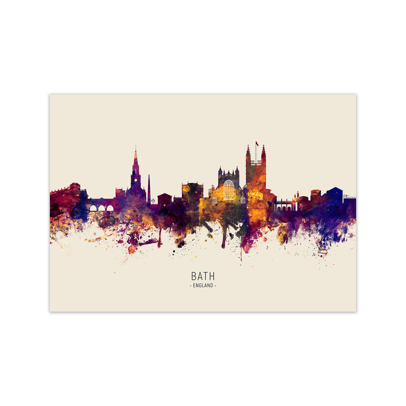 Bath England Skyline Autumn City Name Art Print by Michael Tompsett Print Only