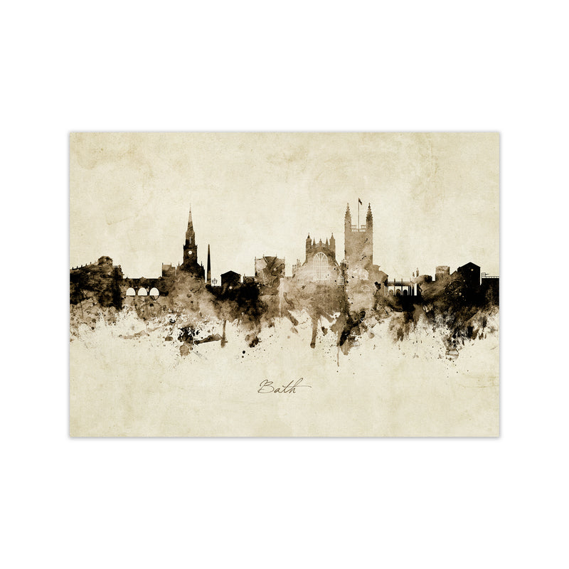Bath England Skyline Vintage Art Print by Michael Tompsett Print Only