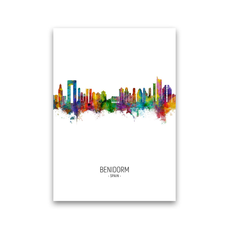 Benidorm Spain Skyline Portrait Art Print by Michael Tompsett Print Only