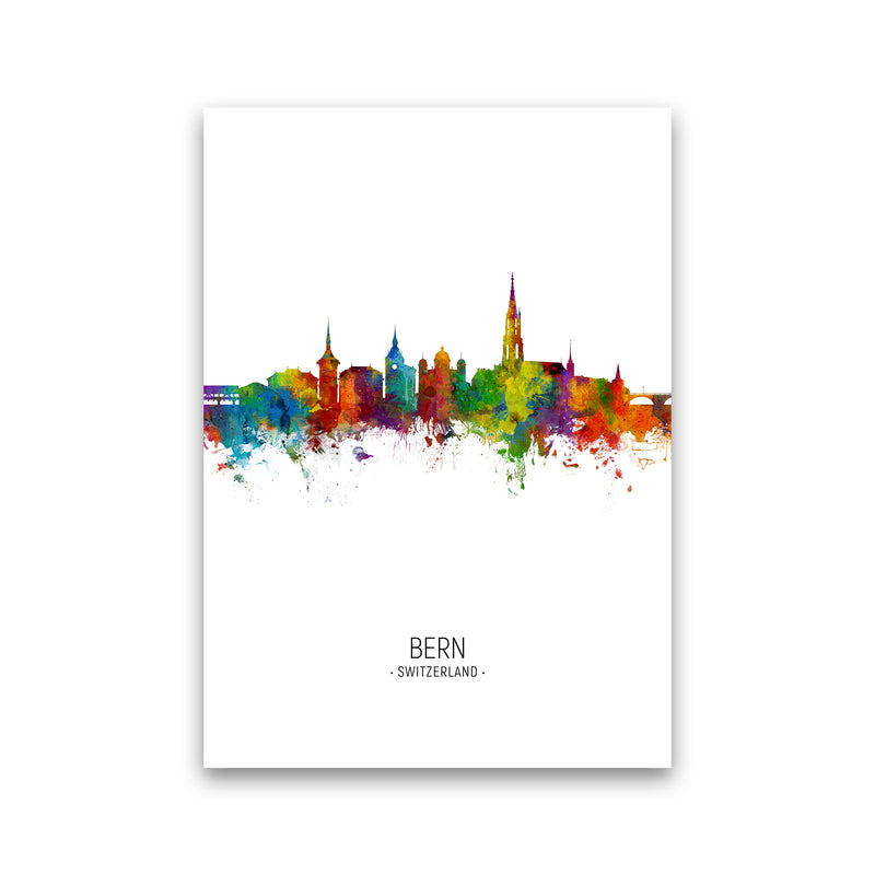 Bern Switzerland Skyline Portrait Art Print by Michael Tompsett Print Only