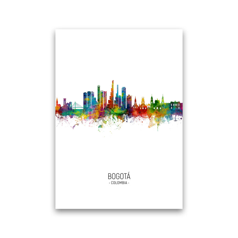 Bogota Colombia Skyline Portrait Art Print by Michael Tompsett Print Only