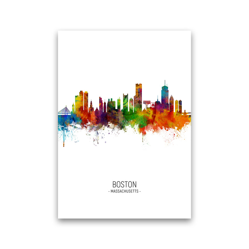 Boston Massachusetts Skyline Portrait Art Print by Michael Tompsett Print Only