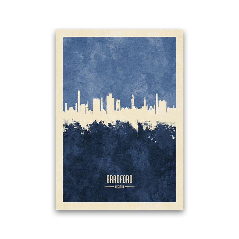 Bradford England Skyline Portrait Navy Art Print by Michael Tompsett Print Only