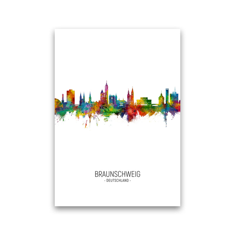 Braunschweig Deutschland Skyline Portrait Art Print by Michael Tompsett Print Only