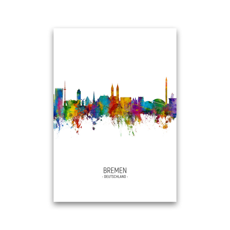 Bremen Germany Skyline Portrait Art Print by Michael Tompsett Print Only