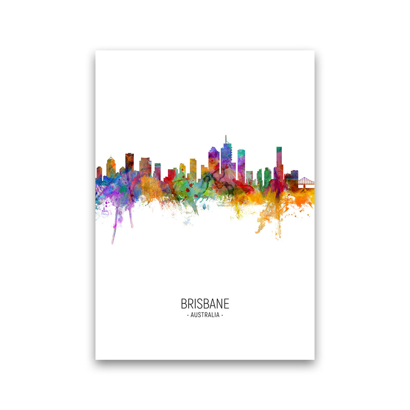 Brisbane Australia Skyline Portrait Art Print by Michael Tompsett Print Only