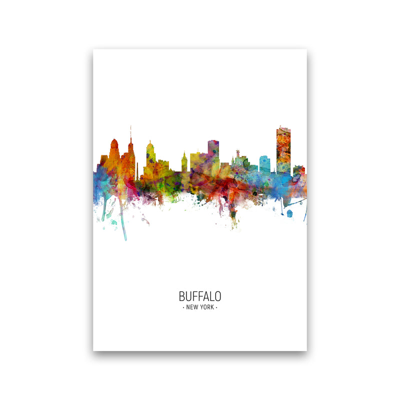 Buffalo New York Skyline Portrait Art Print by Michael Tompsett Print Only