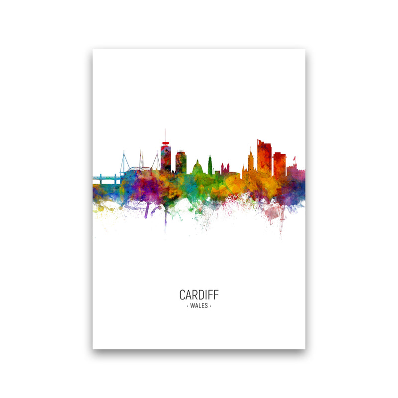 Cardiff Wales Skyline Portrait Art Print by Michael Tompsett Print Only