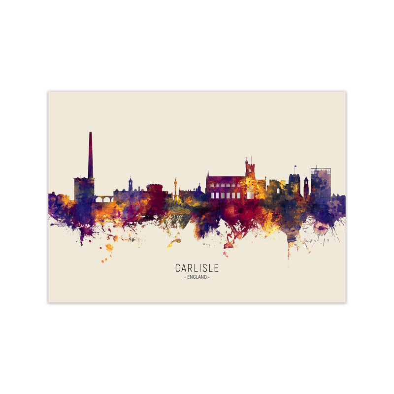 Carlisle England Skyline Autumn City Name Art Print by Michael Tompsett Print Only