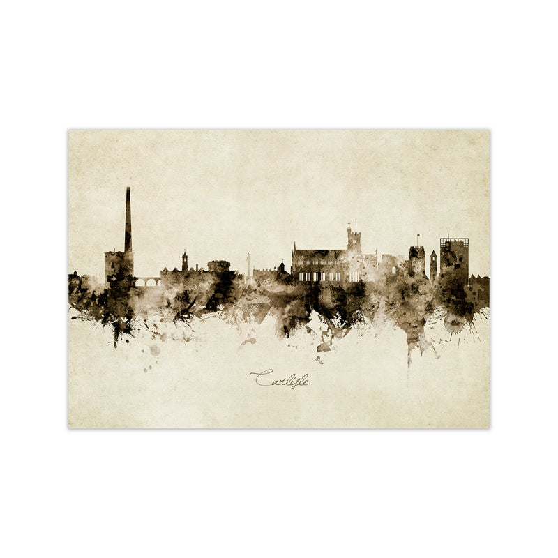 Carlisle England Skyline Vintage Art Print by Michael Tompsett Print Only