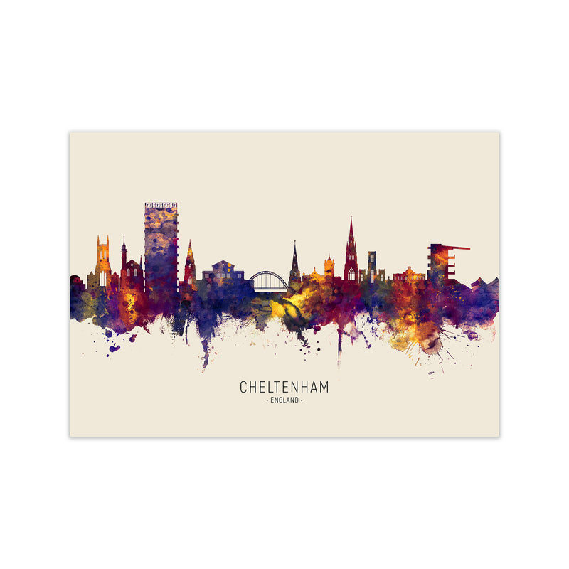 Cheltenham England Skyline Autumn City Name Art Print by Michael Tompsett Print Only