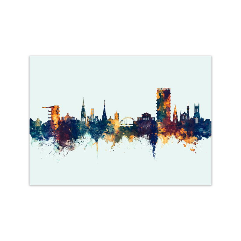 Cheltenham England Skyline Blue Orange Art Print by Michael Tompsett Print Only