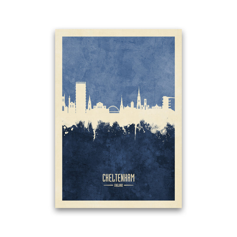 Cheltenham England Skyline Portrait Navy Art Print by Michael Tompsett Print Only