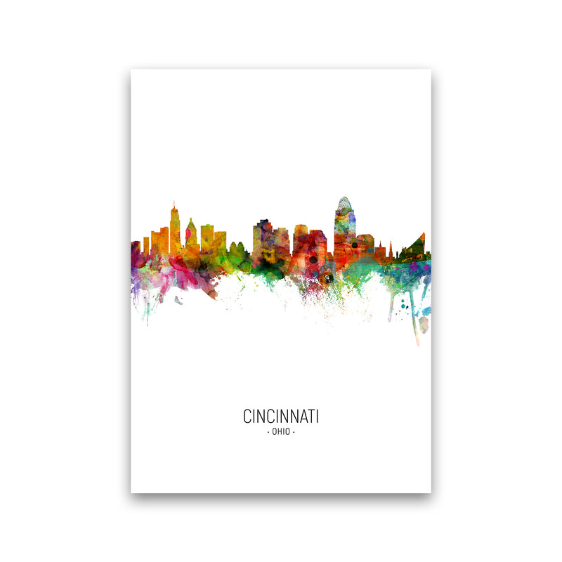 Cincinnati Ohio Skyline Portrait Art Print by Michael Tompsett Print Only