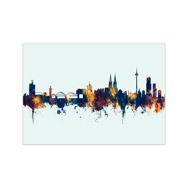 Cologne Germany Skyline Blue Orange Art Print by Michael Tompsett Print Only