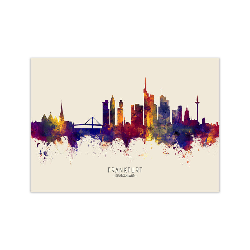 Frankfurt Deutschland Skyline Autumn City Name Art Print by Michael Tompsett Print Only