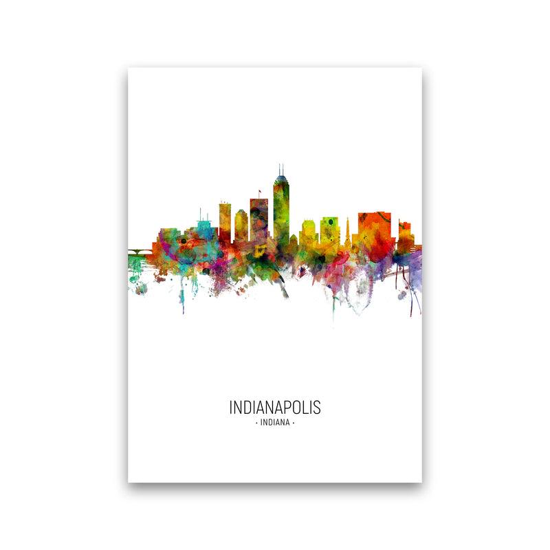 Indianapolis Indiana Skyline Portrait Art Print by Michael Tompsett Print Only