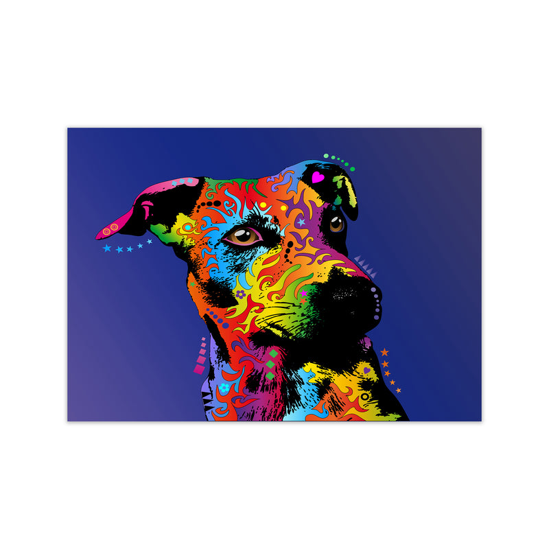 Jack Russell Dog Blue Art Print by Michael Tompsett Print Only