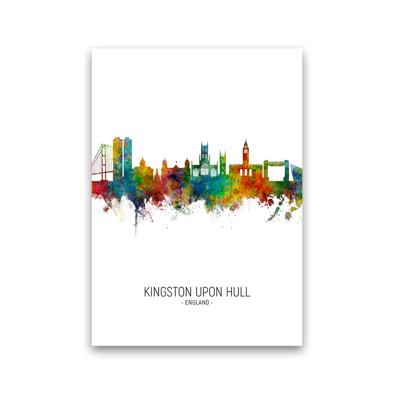 Kingston Upon Hull England Skyline Portrait Art Print by Michael Tompsett Print Only