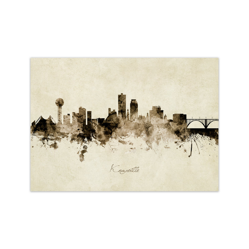 Knoxville Tennessee Skyline Vintage Art Print by Michael Tompsett Print Only