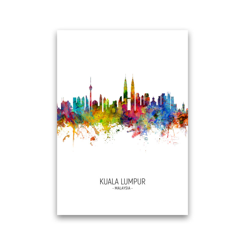 Kuala Lumpur Malaysia Skyline Portrait Art Print by Michael Tompsett Print Only