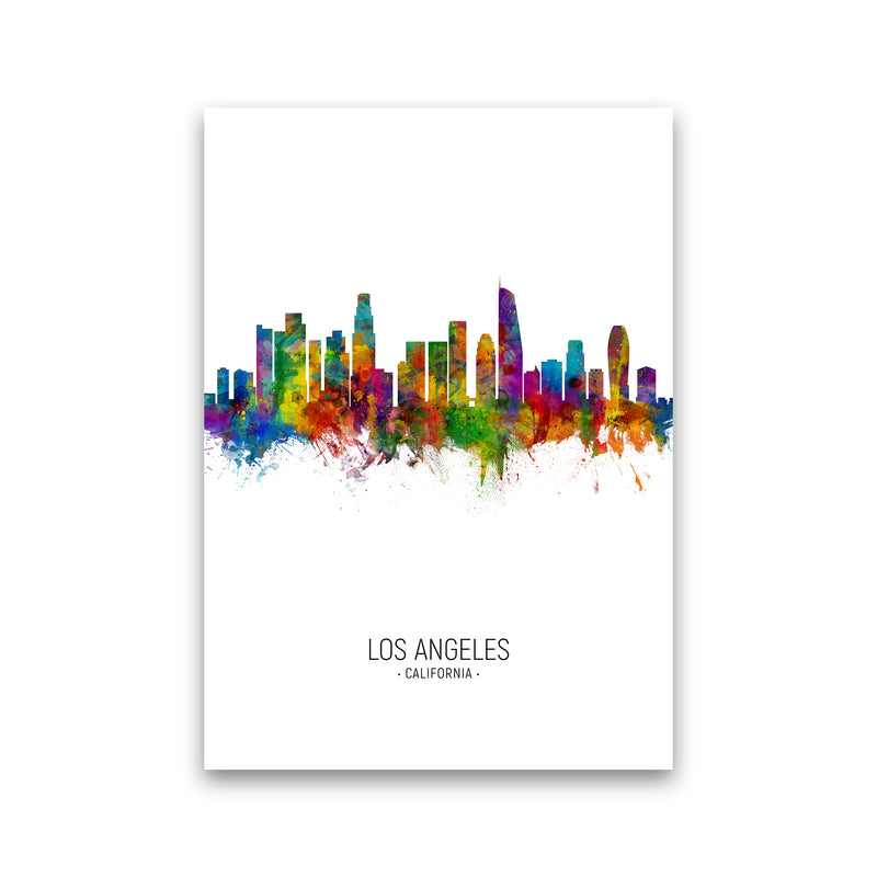Los Angeles California Skyline Portrait Art Print by Michael Tompsett Print Only