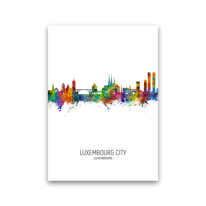 Luxembourg City Luxembourg Skyline Portrait Art Print by Michael Tompsett Print Only