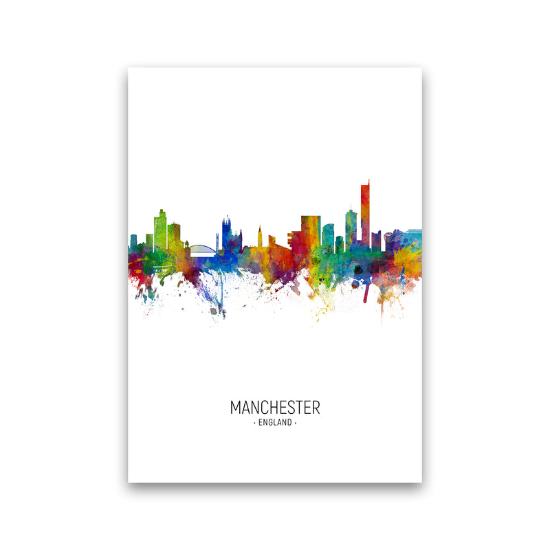 Manchester England Skyline Portrait Art Print by Michael Tompsett Print Only