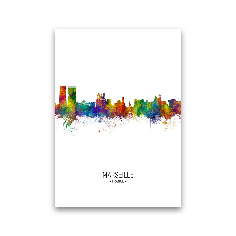 Marseille France Skyline Portrait Art Print by Michael Tompsett Print Only