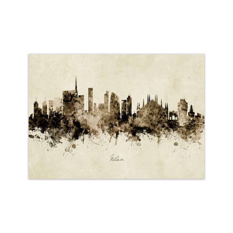 Milan Italy Skyline Vintage Art Print by Michael Tompsett Print Only