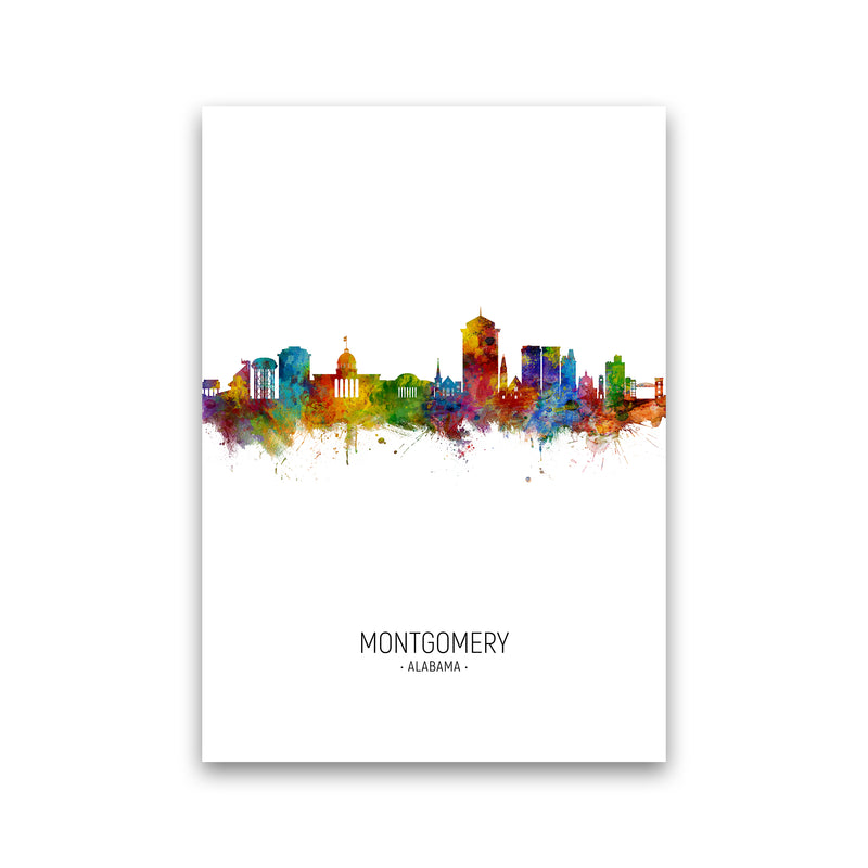 Montgomery Alabama Skyline Portrait Art Print by Michael Tompsett Print Only