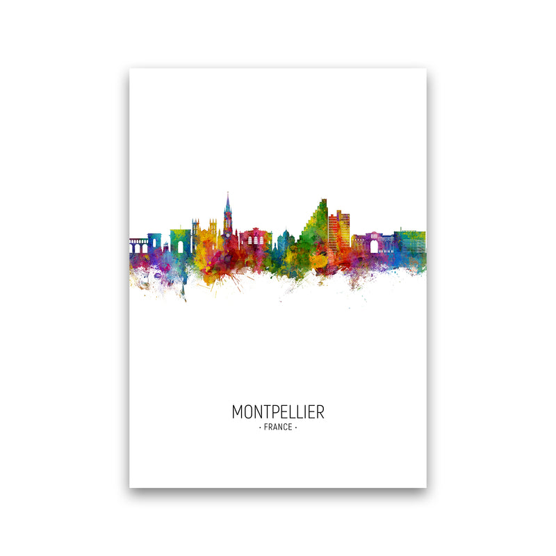 Montpellier France Skyline Portrait Art Print by Michael Tompsett Print Only