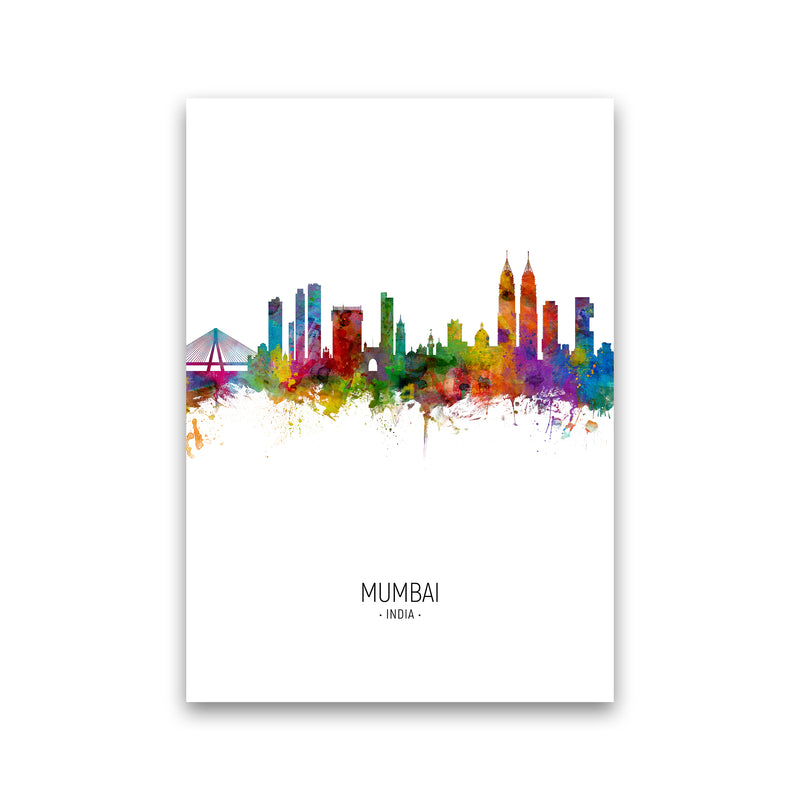 Mumbai India Skyline Portrait Art Print by Michael Tompsett Print Only