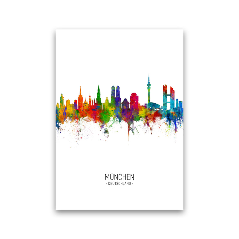 Munich Germany Skyline Portrait Art Print by Michael Tompsett Print Only