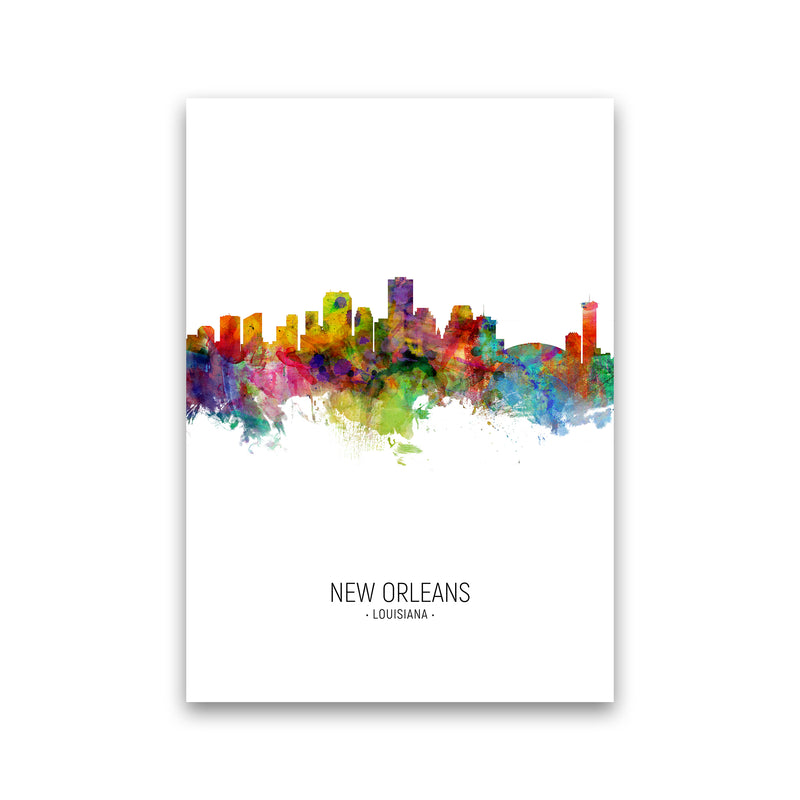 New Orleans Louisiana Skyline Portrait Art Print by Michael Tompsett Print Only