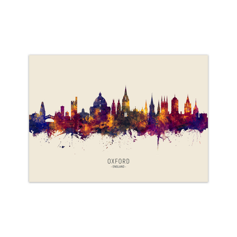 Oxford England Skyline Autumn City Name Art Print by Michael Tompsett Print Only