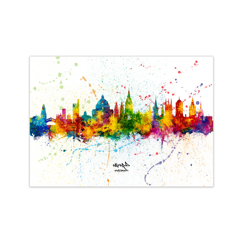 Oxford England Skyline Splash Art Print by Michael Tompsett Print Only