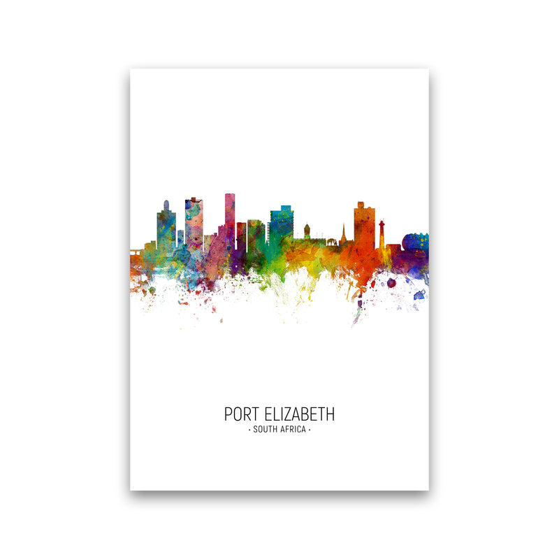Port Elizabeth South Africa Skyline Portrait Art Print by Michael Tompsett Print Only