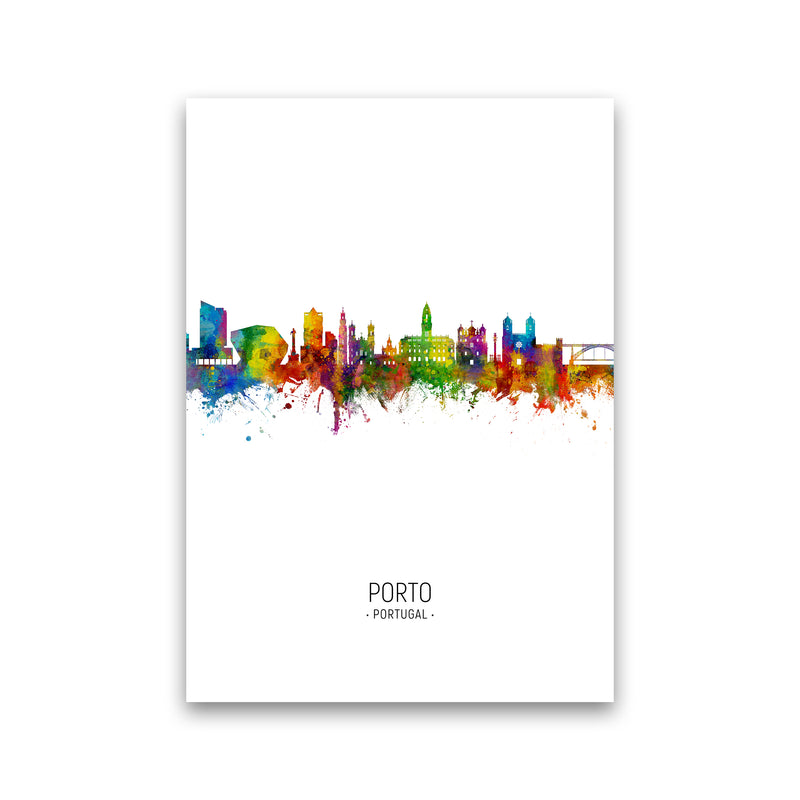 Porto Portugal Skyline Portrait Art Print by Michael Tompsett Print Only