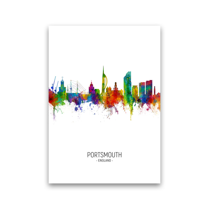 Portsmouth England Skyline Portrait Art Print by Michael Tompsett Print Only