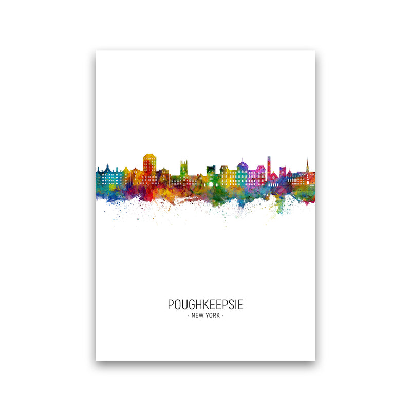 Poughkeepsie New York Skyline Portrait Art Print by Michael Tompsett Print Only