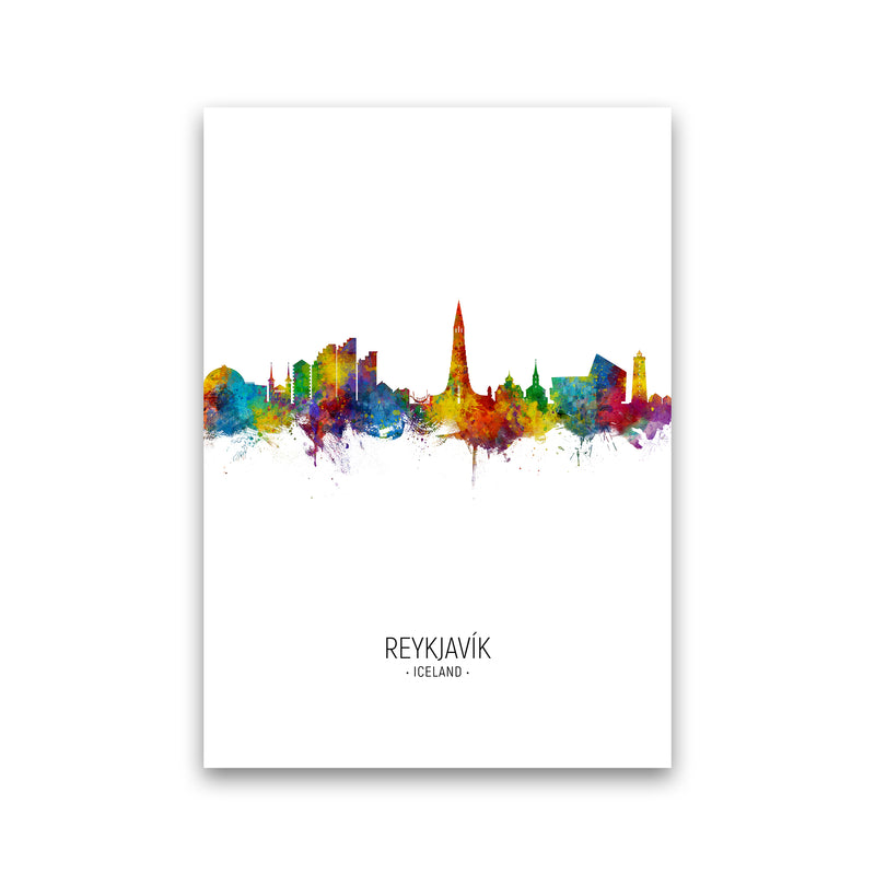 Reykjavik Iceland Skyline Portrait Art Print by Michael Tompsett Print Only