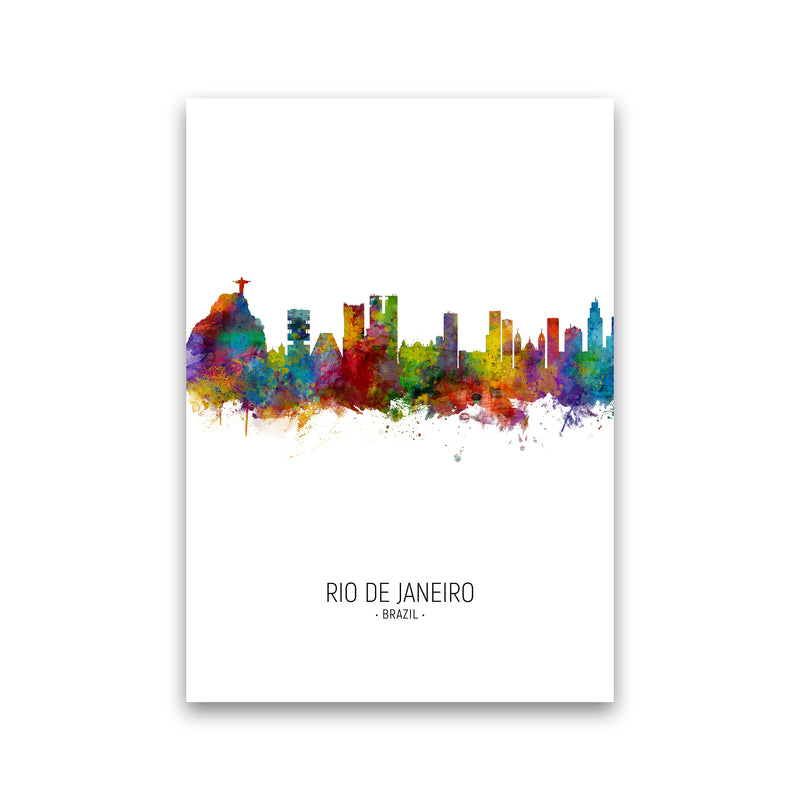 Rio De Janeiro Brazil Skyline Portrait Art Print by Michael Tompsett Print Only
